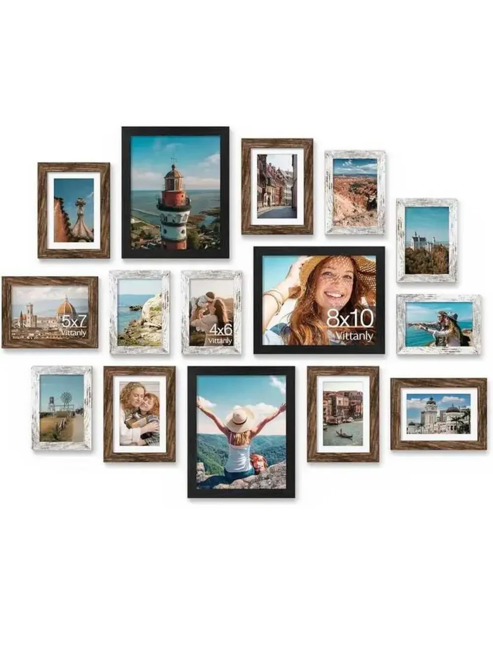 Vittanly 15 Pack Gallery Wall Frame Set